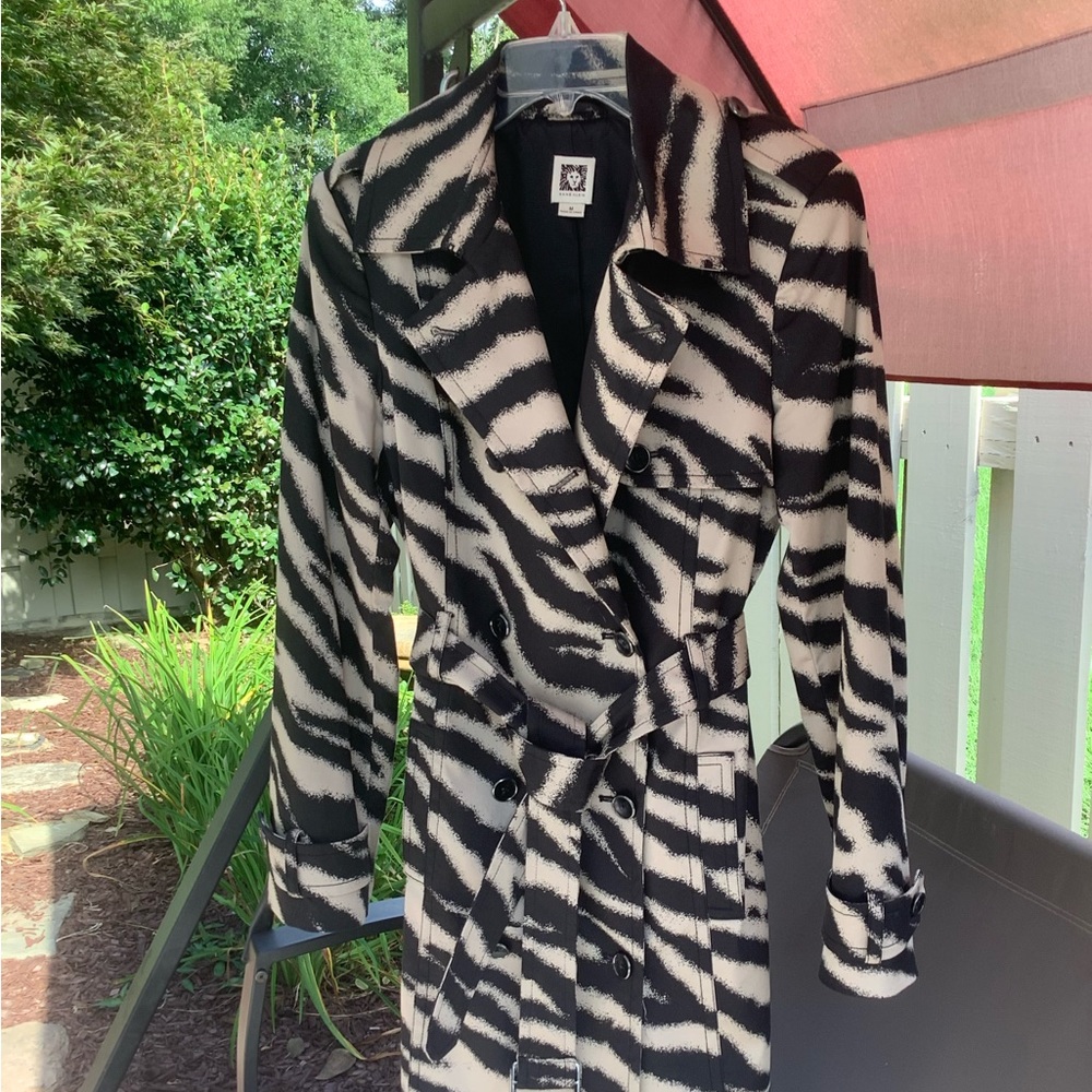 Anne Klein Sahara Trench Coat Tan/Black - Picture 7 of 7